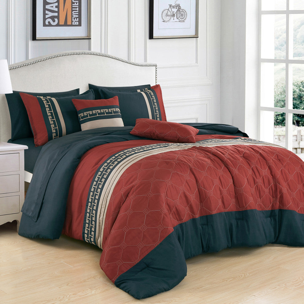 Nadirah 9 Pieces Comforter Set, Queen