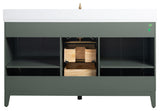 Vanity Art Bathroom Vanity With Sink, Vintage Green, 60" Single