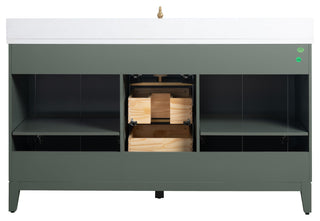 Vanity Art Bathroom Vanity With Sink, Vintage Green, 60" Single