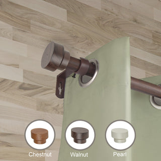 Callum 1" Diameter Curtain Rod, Dark Walnut, 170-240"