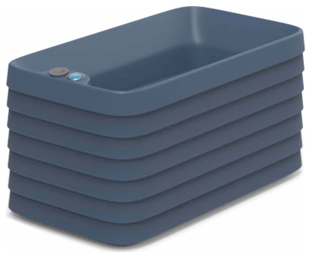 TruDrop Slat Small Self Watering Windowbox, 23"x13"x12"H, Midnight Blue