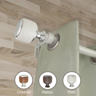 Eula 1" Diameter Curtain Rod, Pearl White, 170-240"