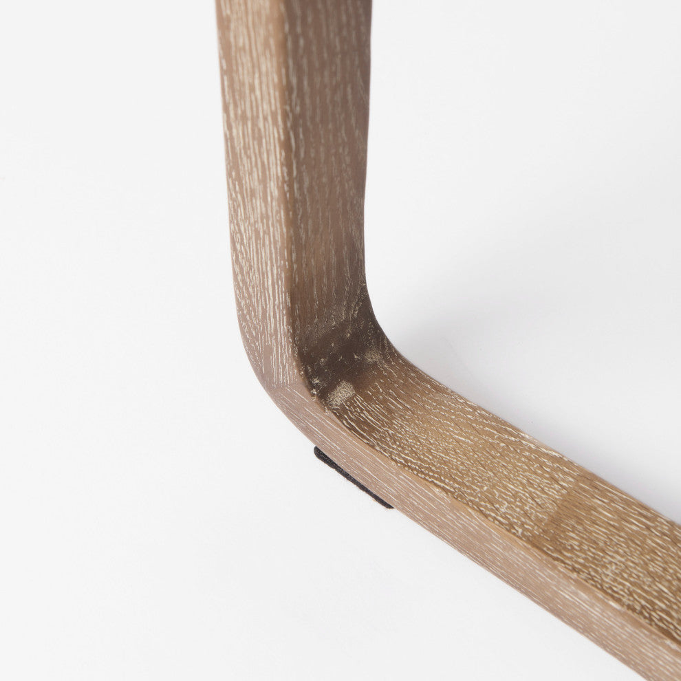 Brayden Beige Fabric Seat w/ Light Brown Solid Wood Accent Chair