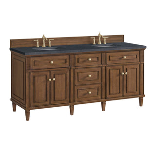 Lorelai 72"Double Vanity, Mid-Century Walnut, 3 CM Charcoal Soapstone Top