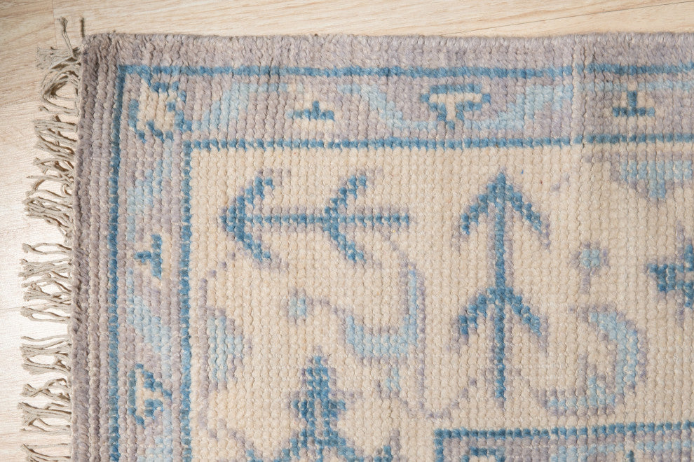 EORC Gray Hand Knotted Wool Oushak Rug, 6'x9'