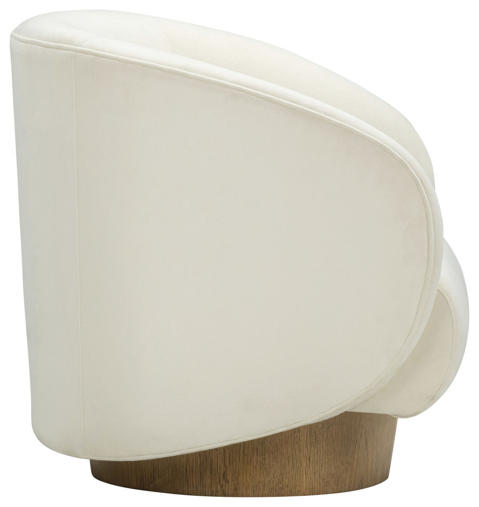 Presley Cream Velvet Swivel Accent Chair
