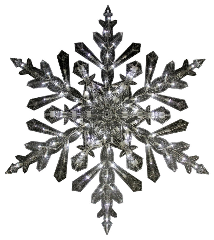 48" LED Lighted Twinkling Cool White Snowflake Christmas Outdoor Decoration