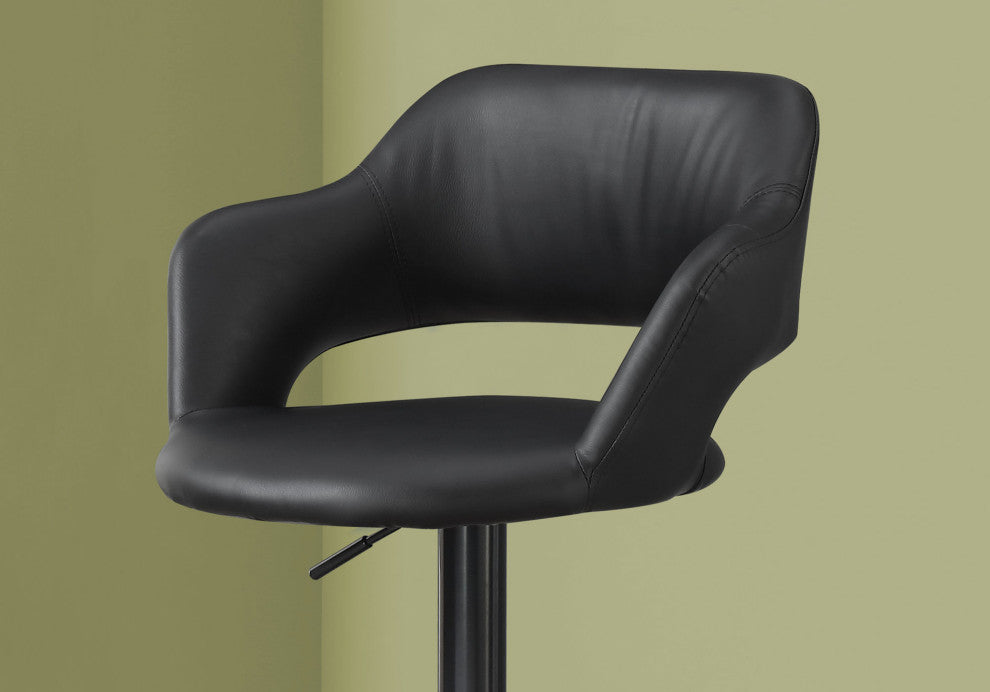 HomeRoots 21" x 22.5" x 36" Black Foam Metal Leather Look Barstool