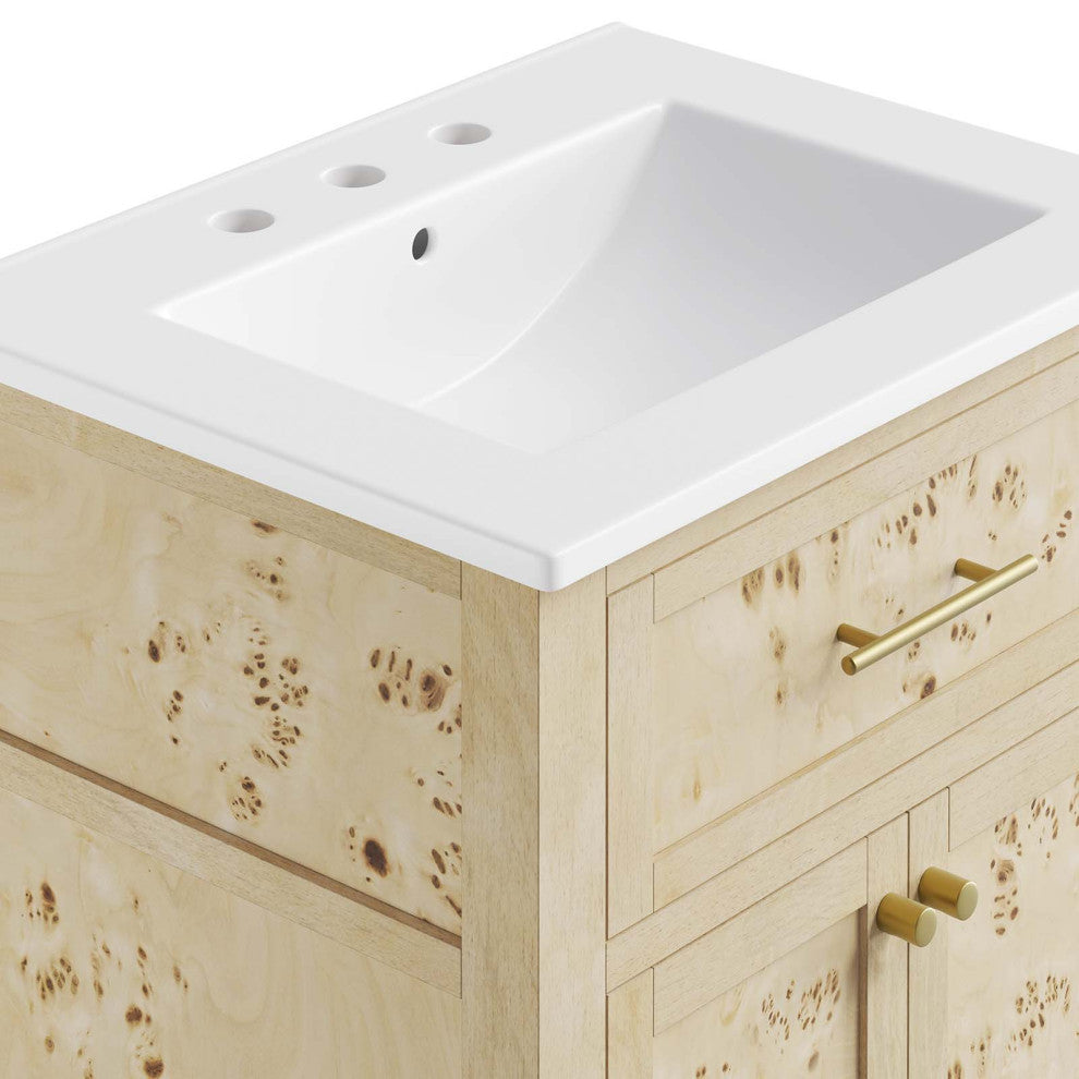 Elysian 24" Wood Bathroom Vanity - White Burl
