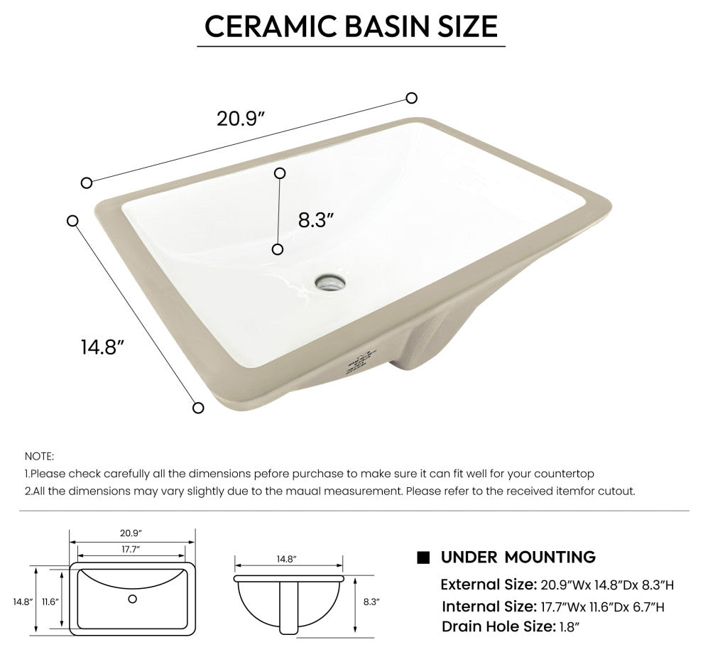 Jaen Composite Stone Vanity Top With Ceramic Sink, Grain White, 43"