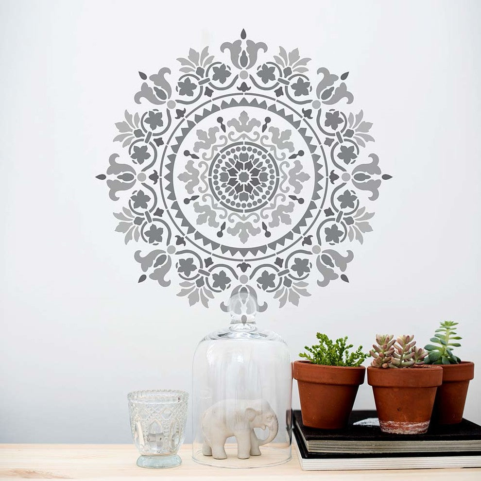 Mandala Stencil Gratitude, Stencils For Easy DIY Home Decor, 24"