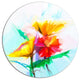 Still Life Yellow Red Gerbera Flower, Modern Floral Round Wall Art, 23"