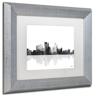Watson 'Minneapolis Minnesota Skyline' Art, Silver Frame, 11"x14", White Matte