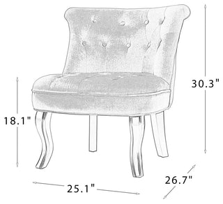 Upholstered Accent Chair With Tufted Back, Set of 2, Navy