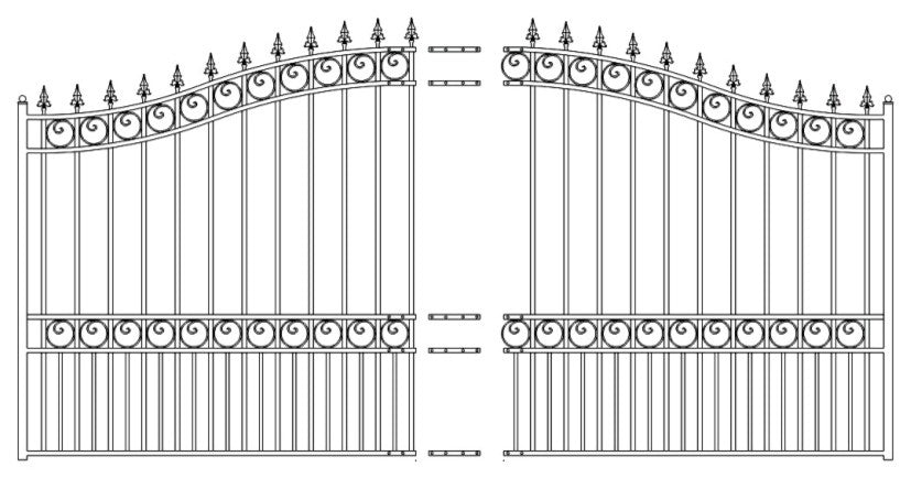 Aleko Driveway Iron Wrought Steel Gate London Style Single Swing, 18'