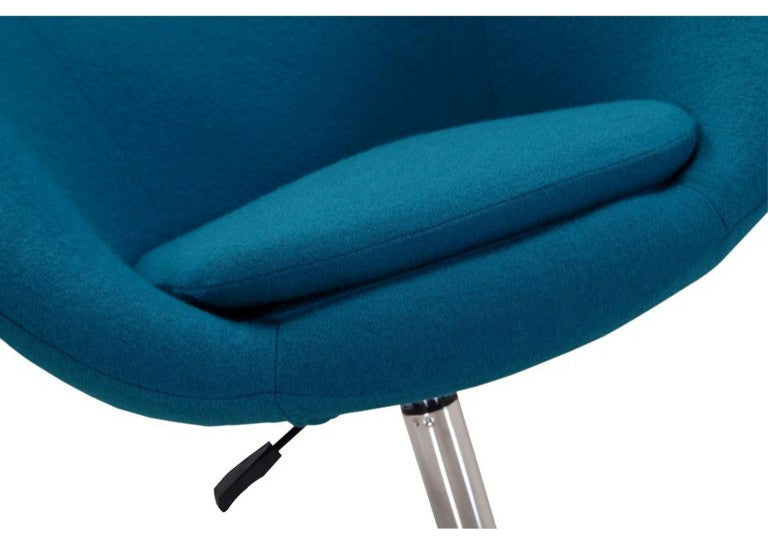 Set of 2 Accent Chair, Adjustable Cushioned Seat & Curved Back, Blue Fabric