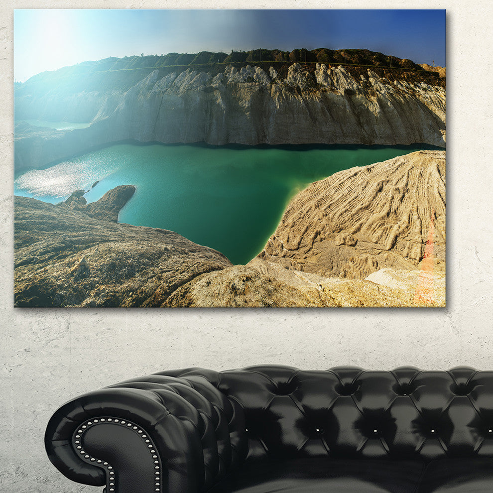 "Chalk Quarry in Belarus Panorama" Landscape Print Wall Art, 32"x16"