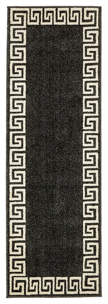 Unique Loom Charcoal Athens Modern 2' 0 x 6' 0 Runner Rug