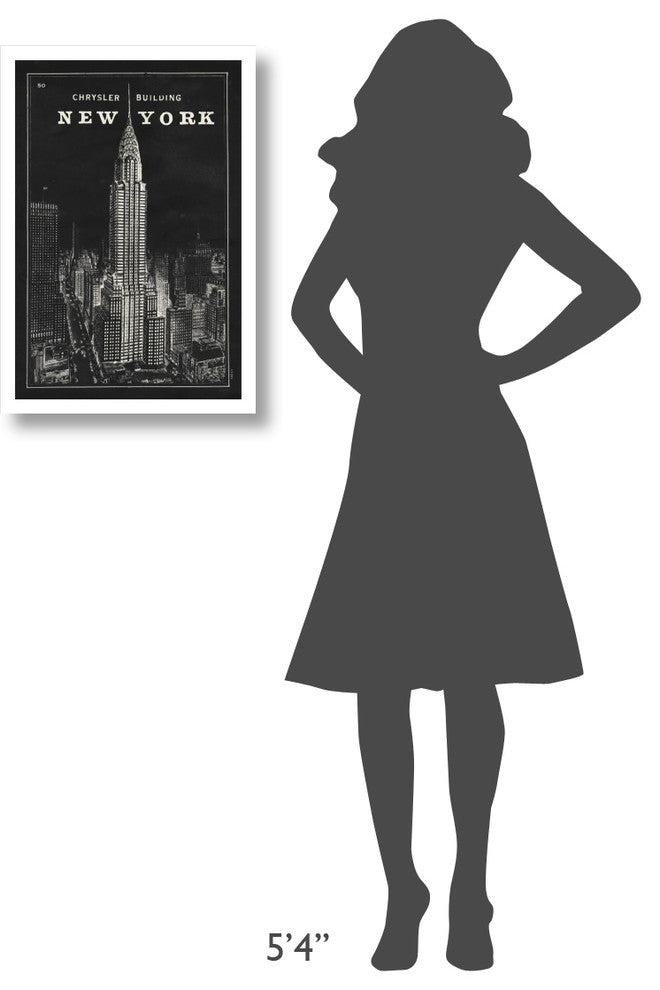 "Blueprint Map New York Chrysler Building Black" Print by Sue Schlabach, 18"x26"