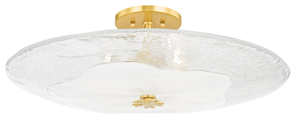 Lago 3-Light Large Flush Mount Aged Brass
