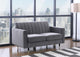 Lola Velvet Upholstered Loveseat, Gray