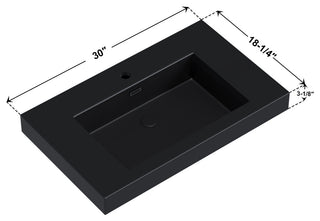 Dowell 18" FTB Resin Bathroom Vanity Basin, Black, 30wx18dx6h