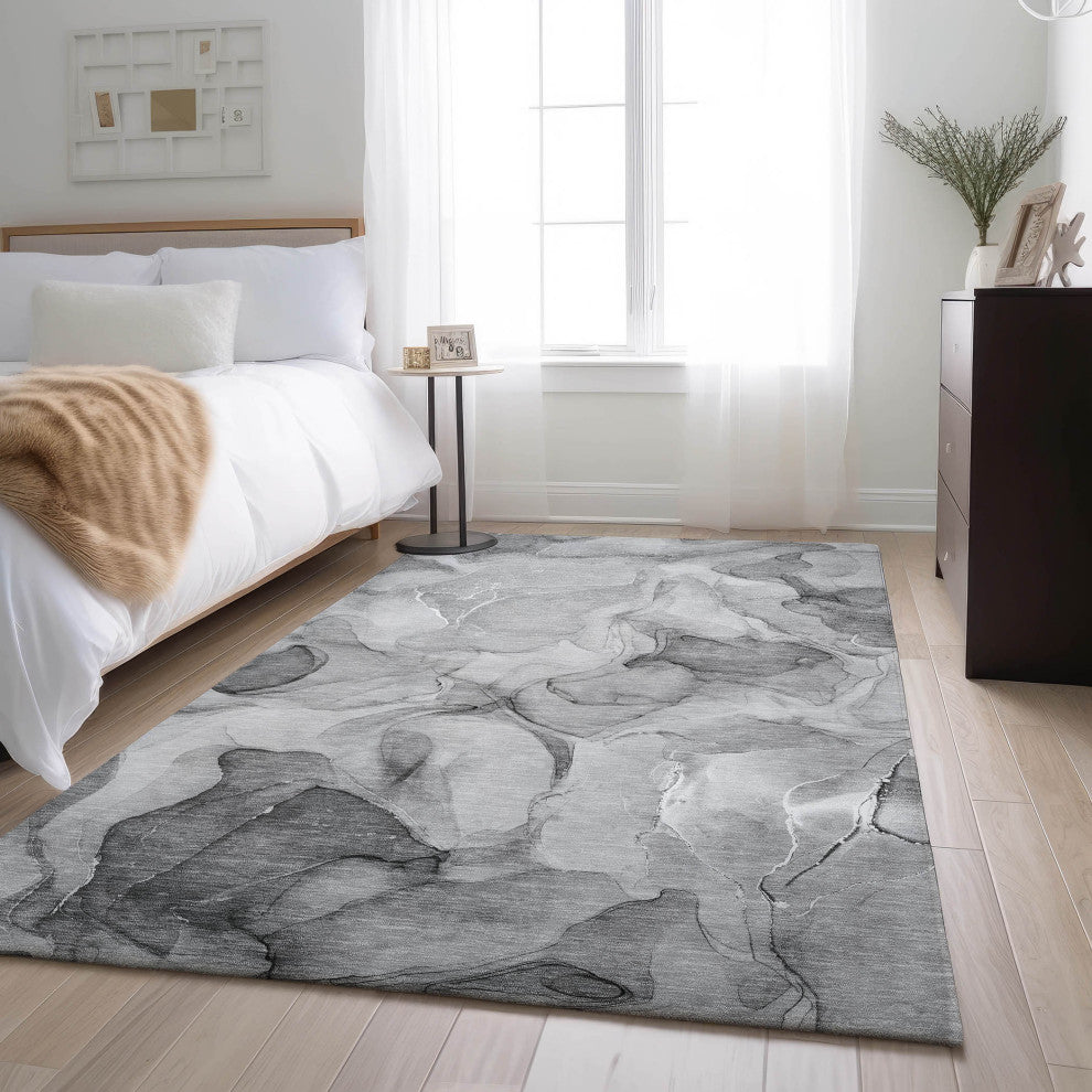 Premium Machine Washable Mayfield AMF504 Gray 5' x 7'6" Rug