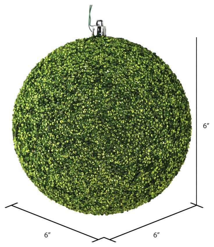 6" Olive Beaded Ball Drilled 4/Bag