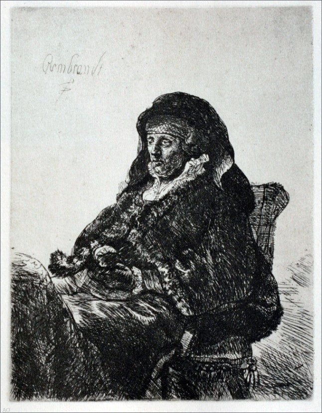 Rembrandt Van Rijn Rembrandt's Mother in a Widow's Dress Gallery Wrapped Canvas