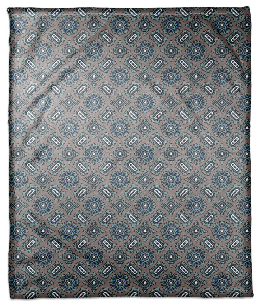 Mandala Pattern in Blue Fleece Blanket