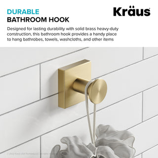 Ventus Bathroom Robe and Towel Hook, Brushed Gold