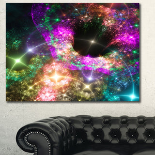 Pink Cosmic Black Hole, Oversized Abstract Canvas Art Print, 60x40