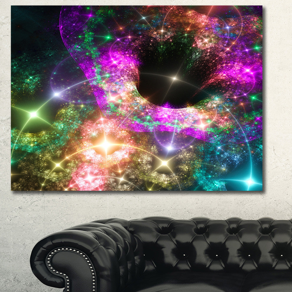 Pink Cosmic Black Hole, Oversized Abstract Canvas Art Print, 60x40