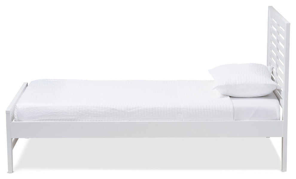 Sedona Modern Classic Mission Style White-Finished Wood Twin Platform Bed