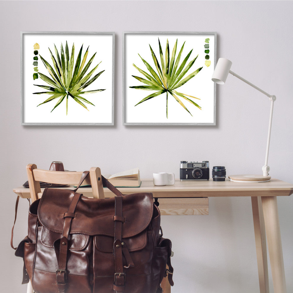 Spiky Aloe Palm Plant Paint Hue Guide, 2pc, each 24 x 24