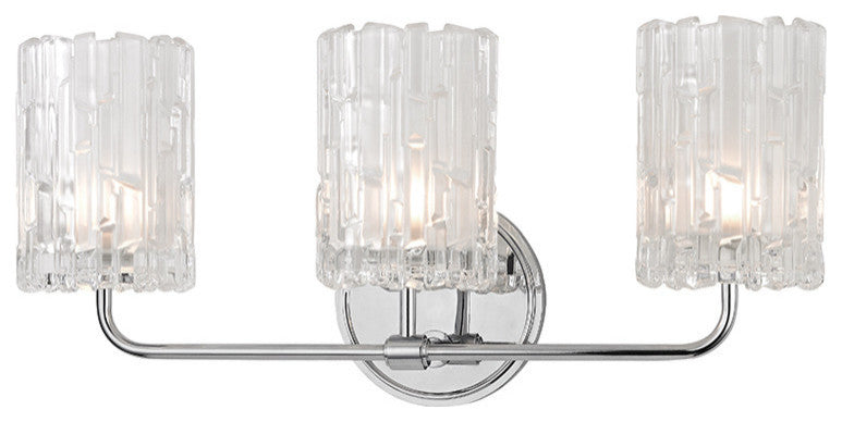 Dexter 3-Light Bath and Vanity With Clear Glass Shade, Polished Chrome