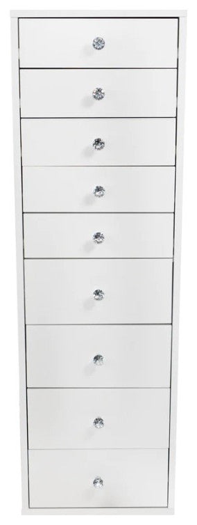 SlayStation 9 Drawer Makeup Vanity Storage Unit, Bright White