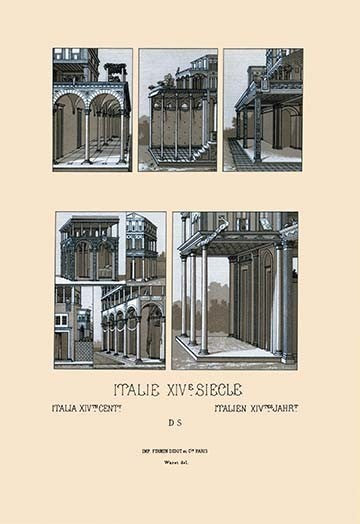 Italy- Urban Architecture of Tuscany, 1300-1600- Fine Art Giclee Print 24" x 36"
