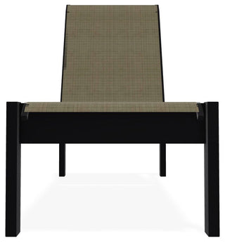 Leeward Sling Stackable Outdoor Chaise Lounge, Elevation Stone/Black