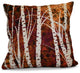 Birch Trees Floral Print Outdoor Pillow, Black, 20"x20"
