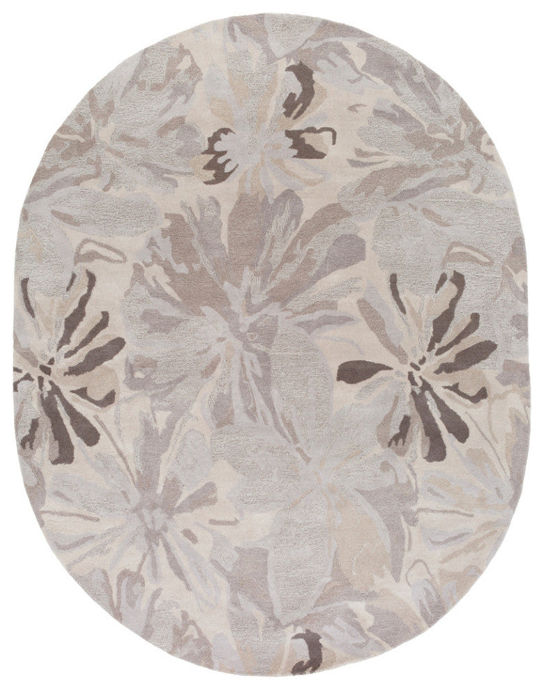 Surya Athena ATH-5071 Transitional Area Rug, Taupe, 8' x 10' Oval
