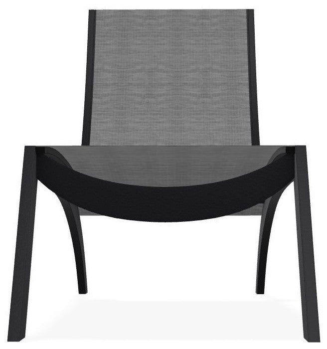 Dune Sling Stackable Outdoor Hydro-Lounge Chaise, Collect Charcoal/Black
