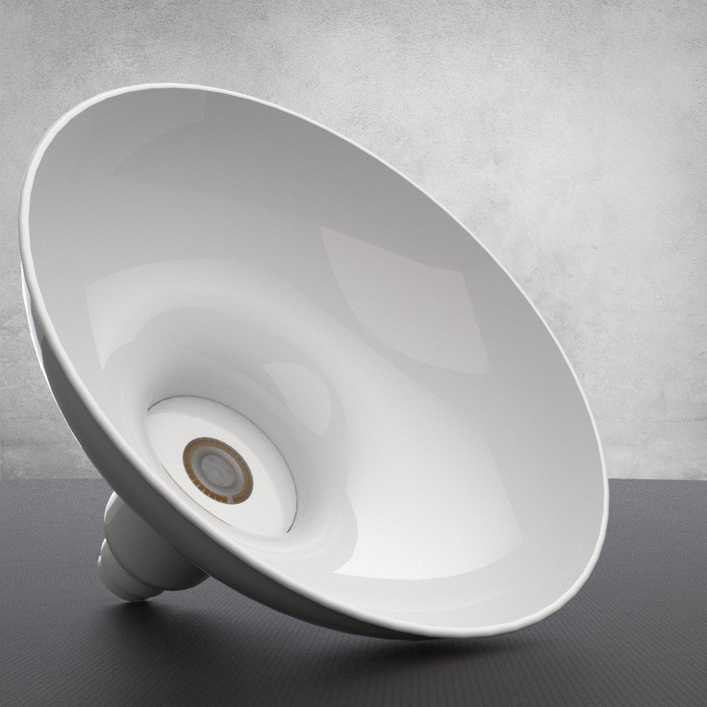 12in.  White Gooseneck Barn Light with Chic Arm