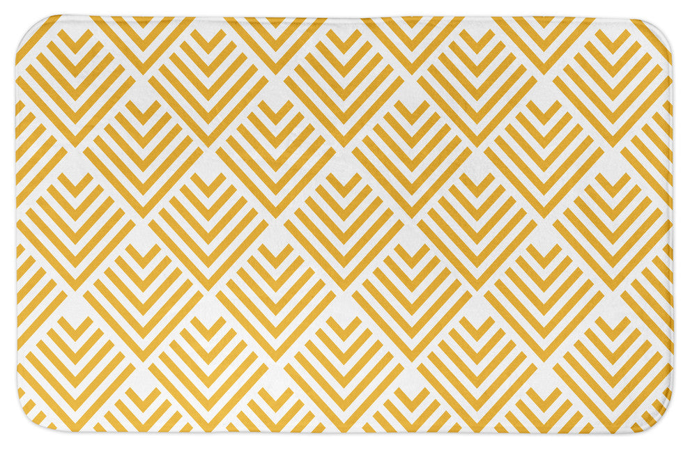 Yellow Geo Arrows 34x21 Bath Mat