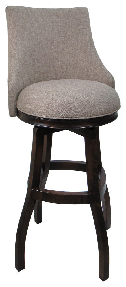 Swivel Bellissima Wood Stool, Basin Beige, Dark Walnut, 34"