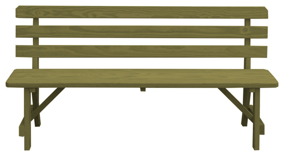 Traditional Cedar Backed Bench, Linden Leaf Stain, 6 Foot