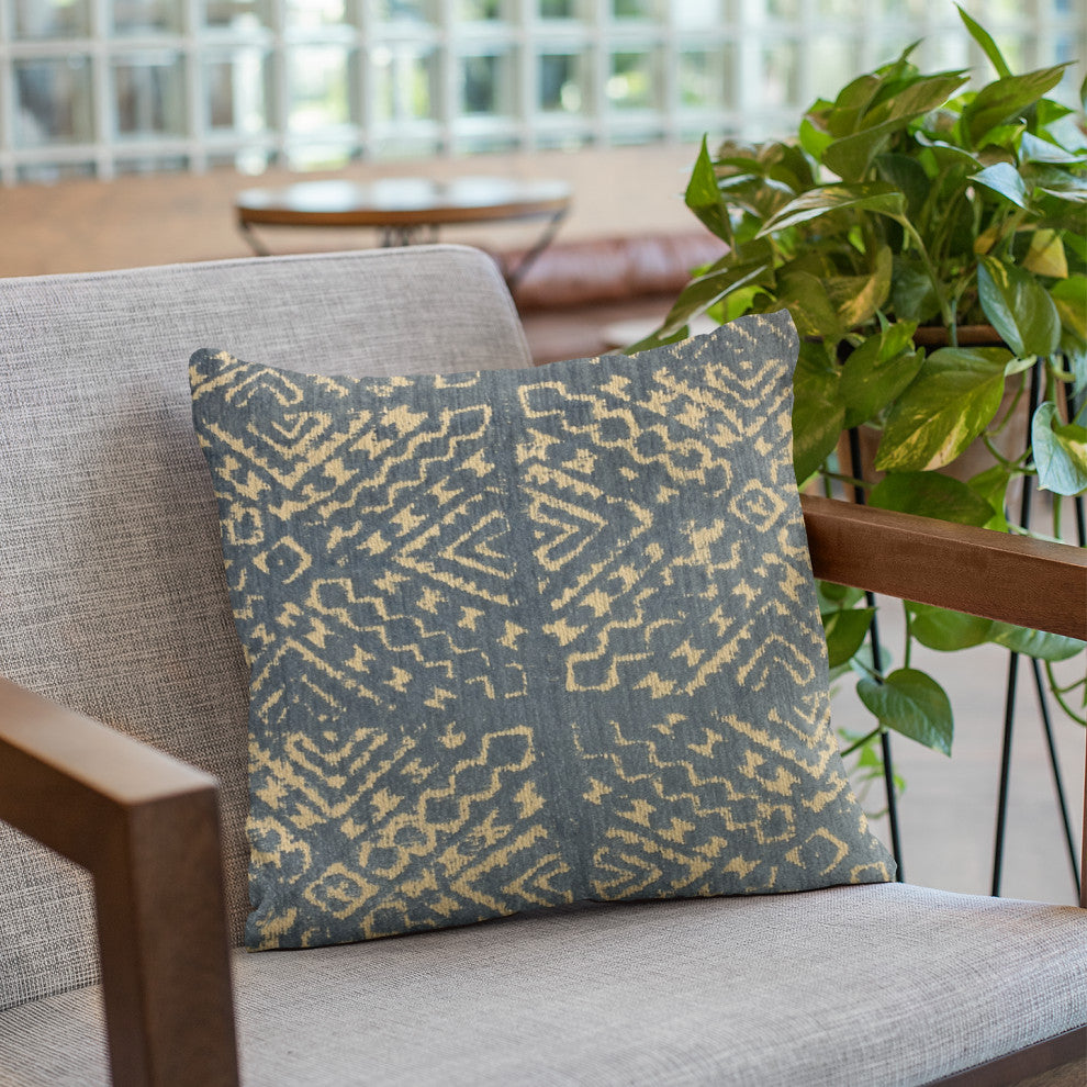 Plutus Blue Diamonds Luxury Throw Pillow, 20"x20"