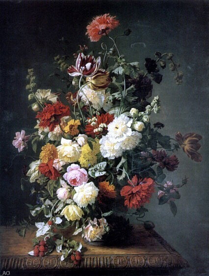 Simon Saint-Jean A Still life With Flowers and Wild Raspberries Wall Decal
