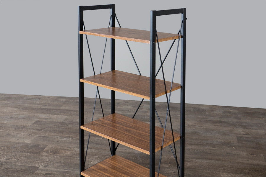 Modern 5-Tier Bookshelf, S-Shaped Z-Shelf