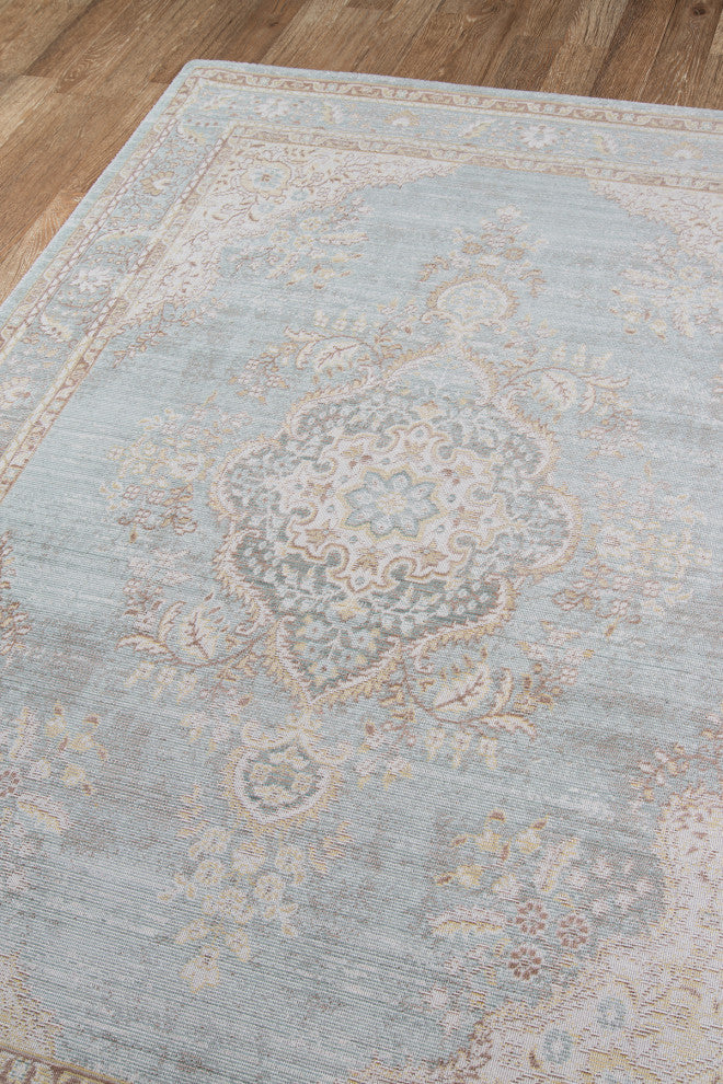 Isabella ISA-1 Machine Made Area Rug, Blue, 2'x3'